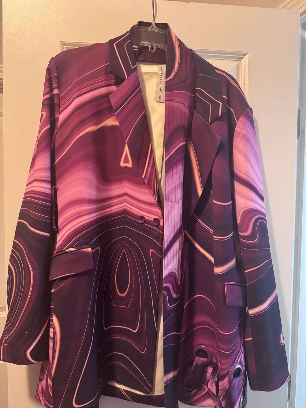 Bbxbrand Women’s Purple Patterned Blazer Jacket